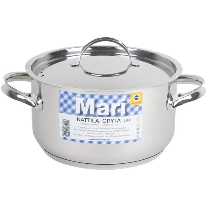 Opa Mari Steel -kattila ruostumaton teräs 2,0l