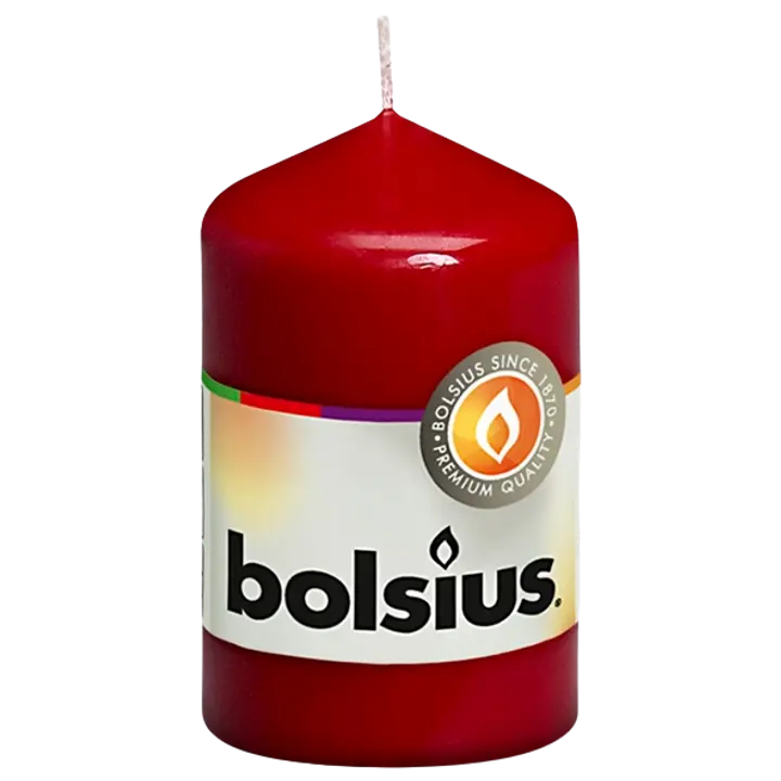 Bolsius lauaküünal 80/48mm 15h tumepunane