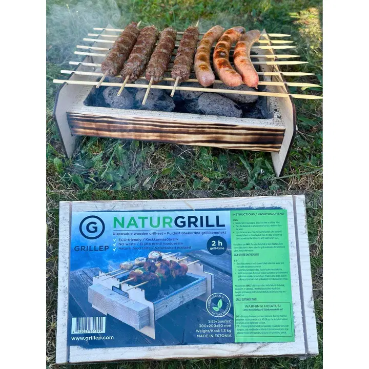 Ühekordne loodussõbralik PUIDUST söegrill