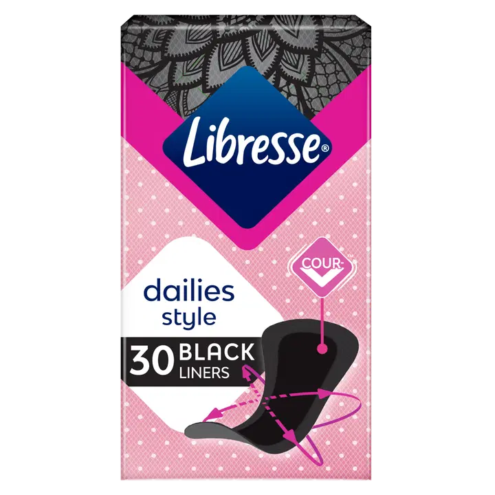 LIBRESSE Regular Black pikkuhousunsuoja 30 kpl