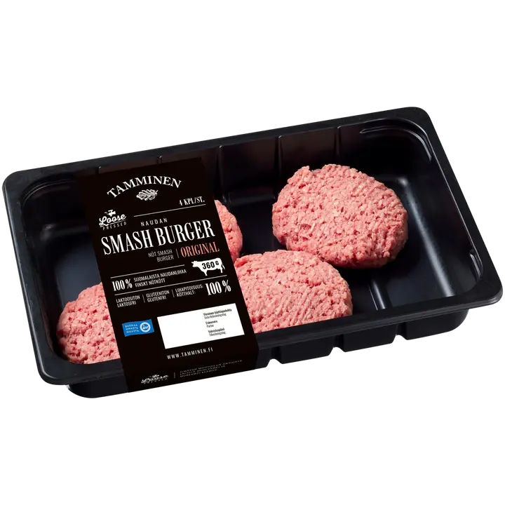 Tamminen naudan Smash burger 4kpl 360g