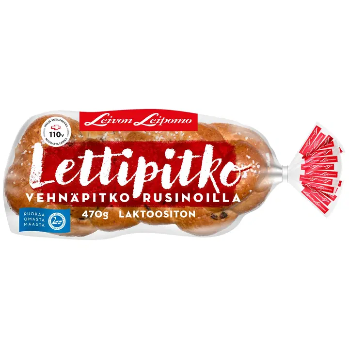 Leivon Leipomo Lettipitko 470g vehnäpitko rusinoilla