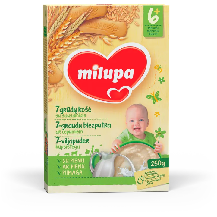 Milupa 7-viljapuder küpsistega, 250 g, alates 6-elukuust