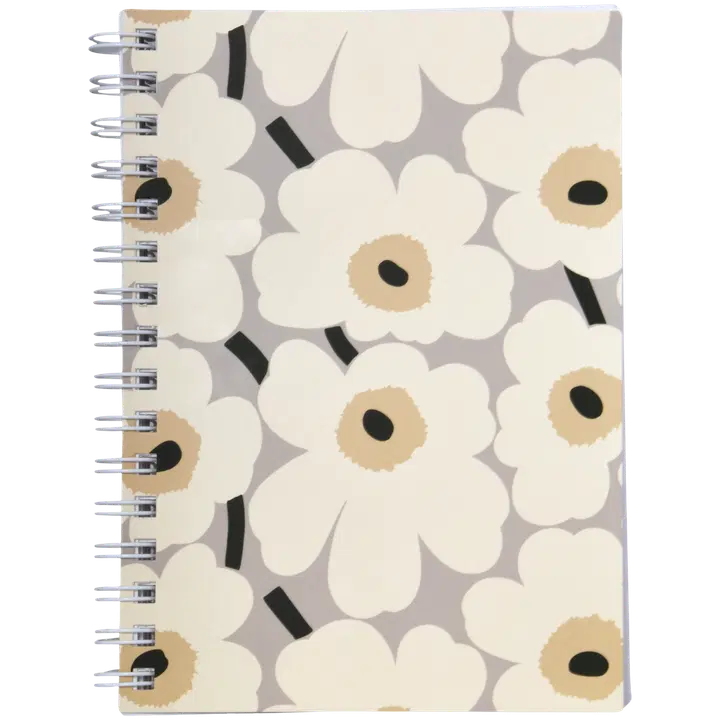 Marimekko spiraalmärkmik a5 hall/must