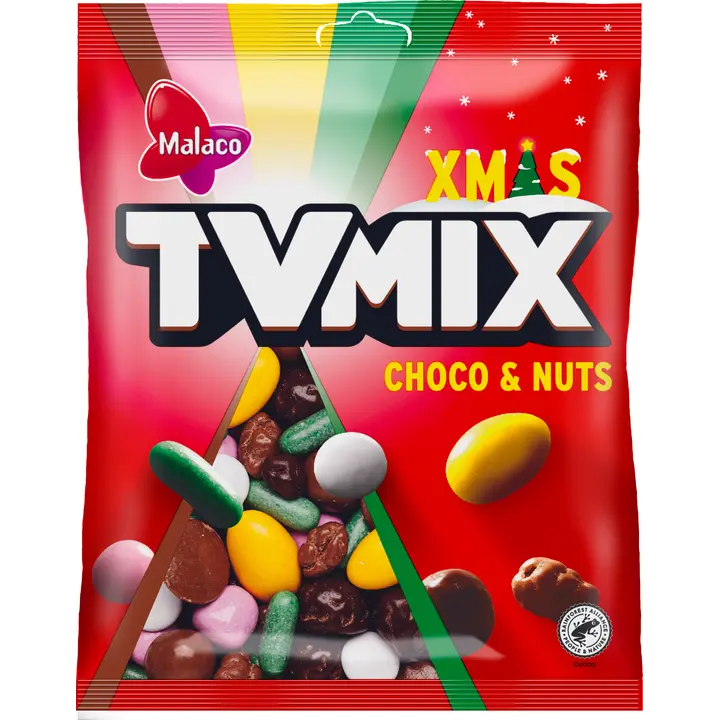 Malaco TV Mix Xmas Choco & Nuts makeissekoitus 360g