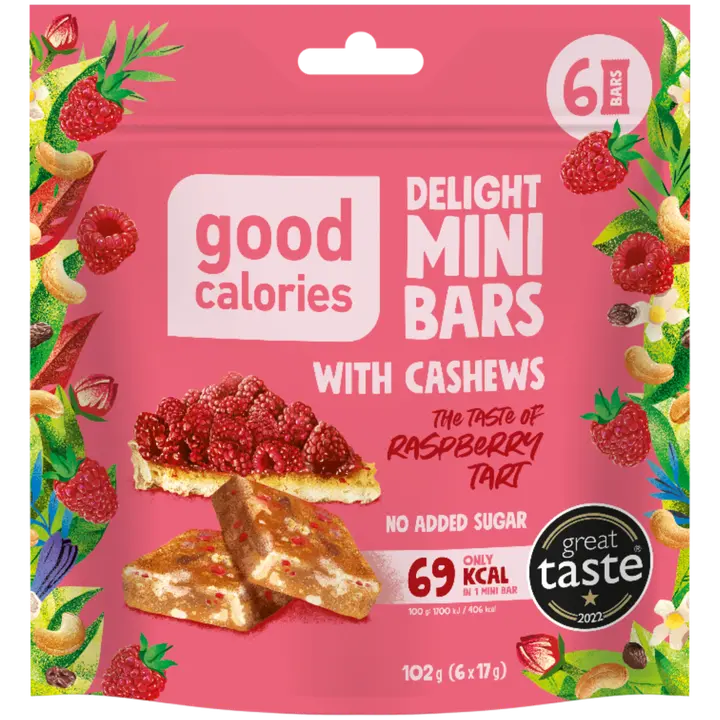 Mini batoonid GOOD CALORIES vaarikakoogi maitselised 17gx 6