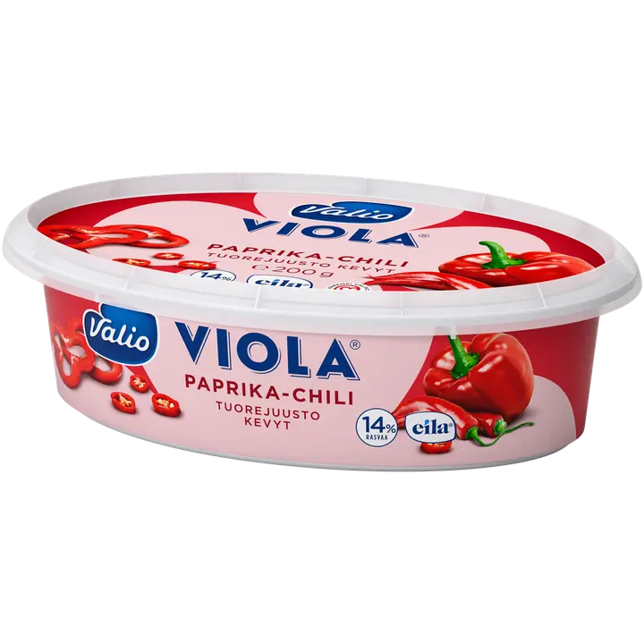 Valio Viola® kevyt e200 g paprika-chili tuorejuusto laktoositon