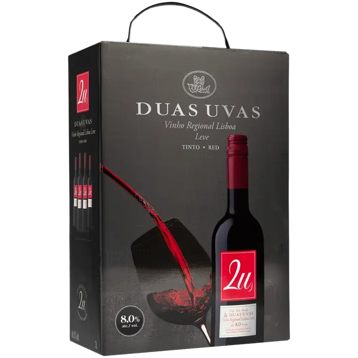2U Duas Uvas Vinho Regional Lisboa Leve punaviini 8,0  til-% 3L BIB
