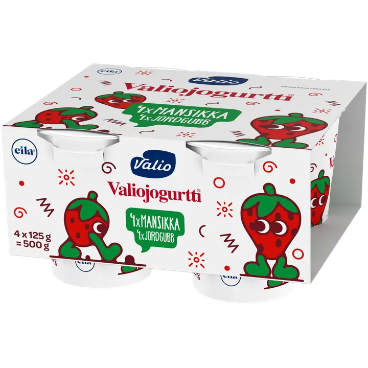 Valiojogurtti® 4x125 g mansikka laktoositon