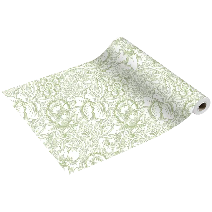 William Morris Pink & Poppy vaaleanvihreä kaitaliina 1kpl/0,4x4,8m