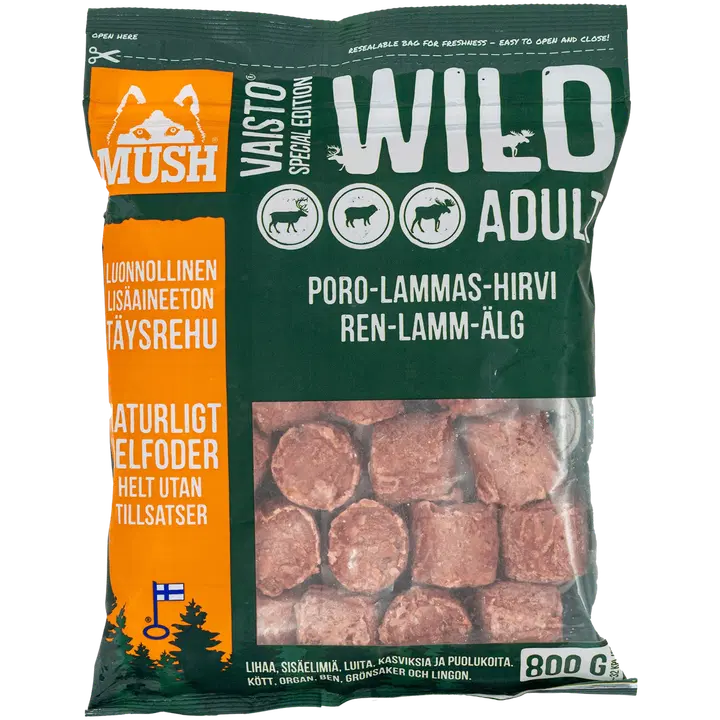 MUSH VAISTO WILD täysrehu koirille 800 g