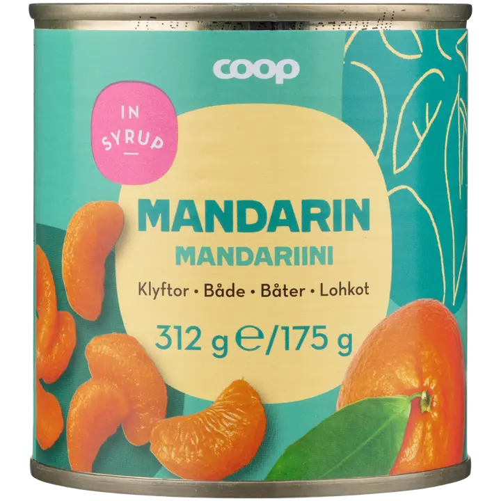 Coop mandariinilohkot sokeriliemessä 312/175 g