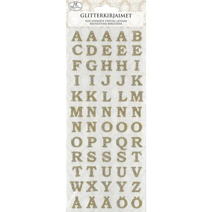 J.K. Primeco glitterkirjaintarra kulta