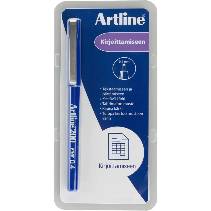 Artline kuitukynä 200 0,4mm sininen