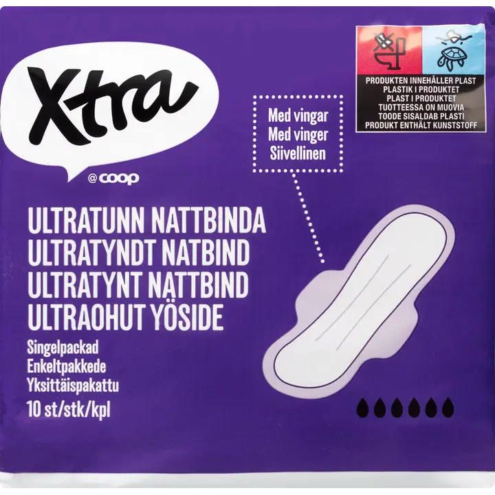 Xtra ultraohut siivellinen yöside 10 kpl