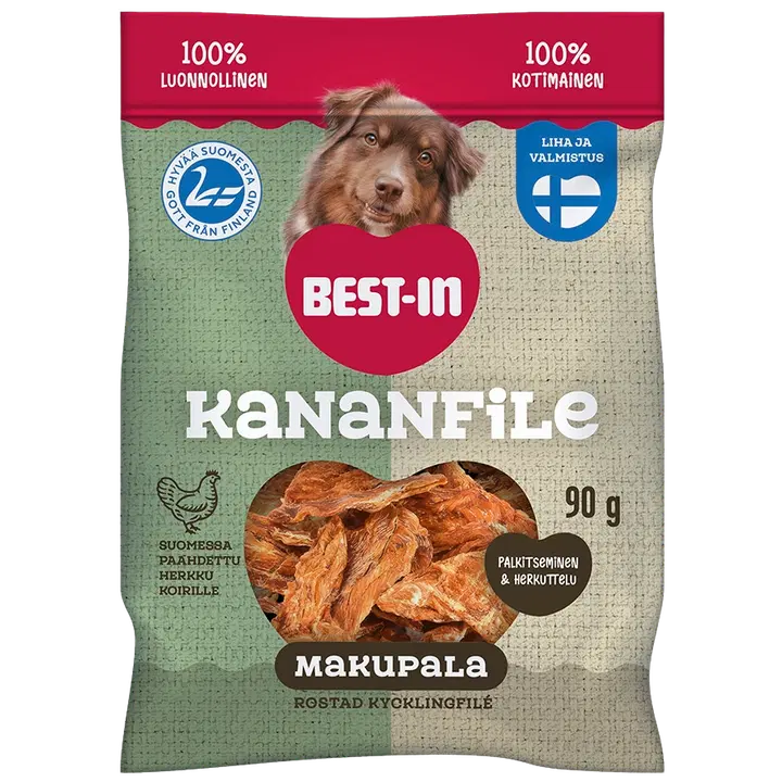 Best-In Suomalainen Kananfile Koiran Makupala 90g