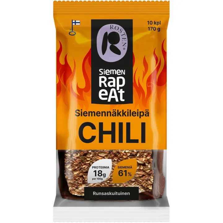 Rosten SiemenRapeAt Chili siemennäkkileipä 10kpl 170g