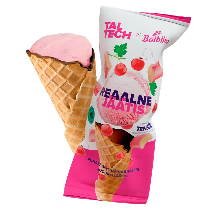 Taltech Punase Sõstra–Rabarbarberi Jogurtijäätis koonuses 90 g