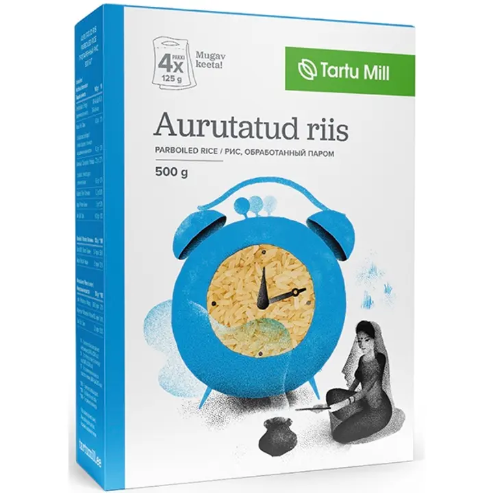 Tartu Mill aurutatud riis 4 x 125 g