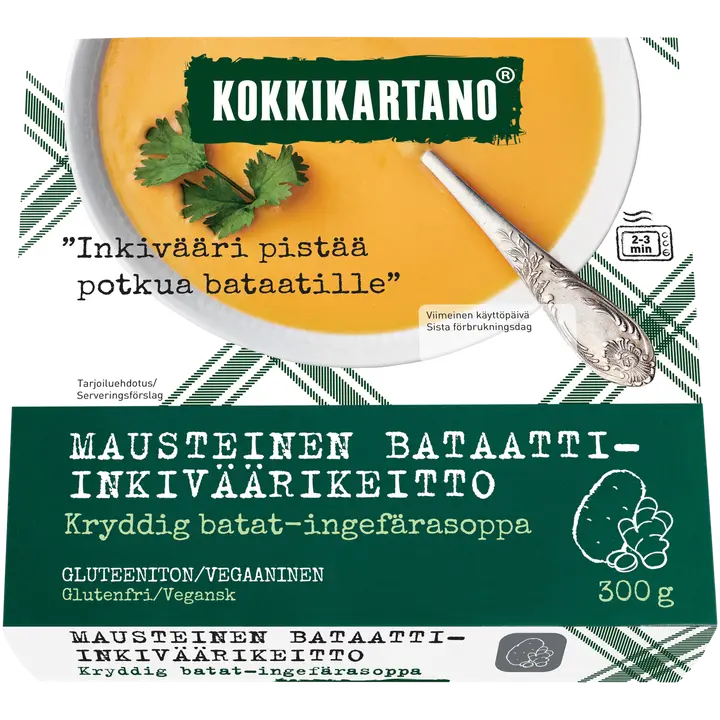 Kokkikartano Mausteinen bataatti-inkiväärikeitto 300g