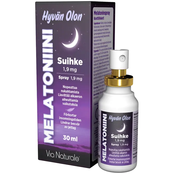 Hyvän Olon Melatoniinisuihke 1,9 mg 30 ml Via Naturale