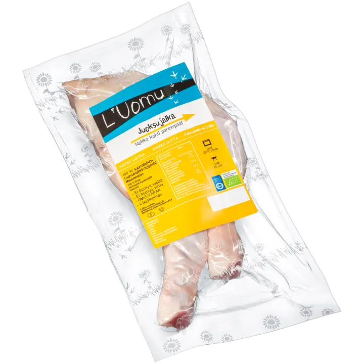 L’Uomu Nokka n. 500g Juoksujalka Luomubroilerin koipi pakaste luomukana