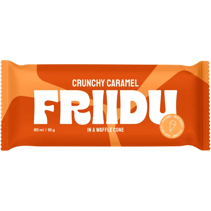 Friidu jäätelötuutti Crunchy Caramel 165ml/95g