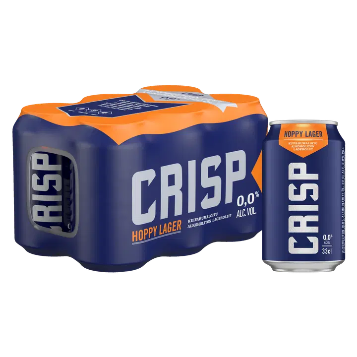 6-pack Crisp Hoppy Lager alkoholiton olut 0,0 % tölkki 0,33 L
