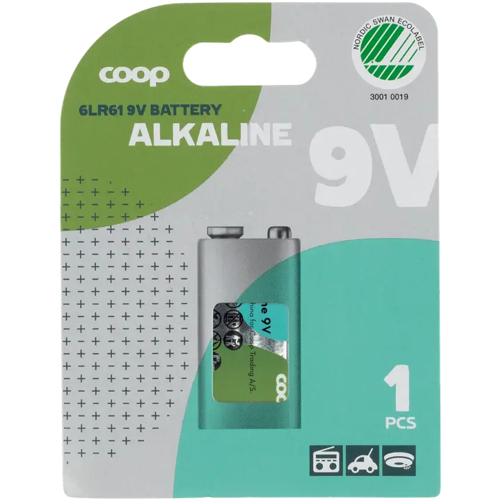 Coop alkaliparisto 9V/6LR61 1 kpl