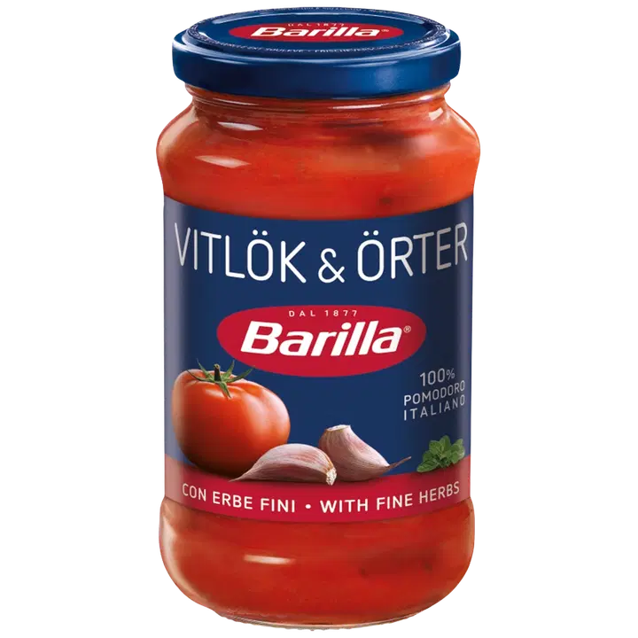 Barilla 400g tomaattikastike, jossa valkosipulia, punaviini ja yrttejä