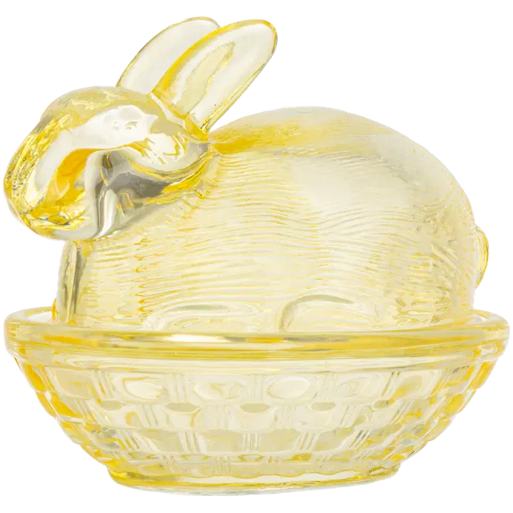 Klaasist karp jänes kollane 10 cm