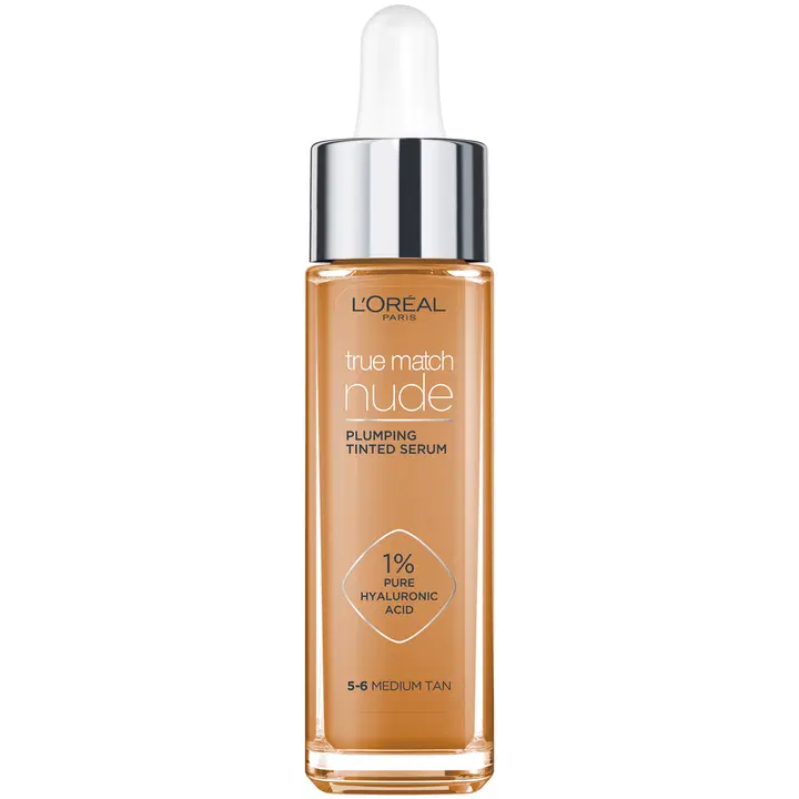 L'Oréal Paris True Match Nude Plumping Sävyetty seerumimeikkivoide kosteuttaa ja tasoittaa ihonväriä Medium Tan 30 ml
