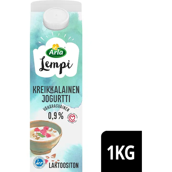 Arla Lempi Kreikkalainen jogurtti 0,9% 1kg AB laktoositon