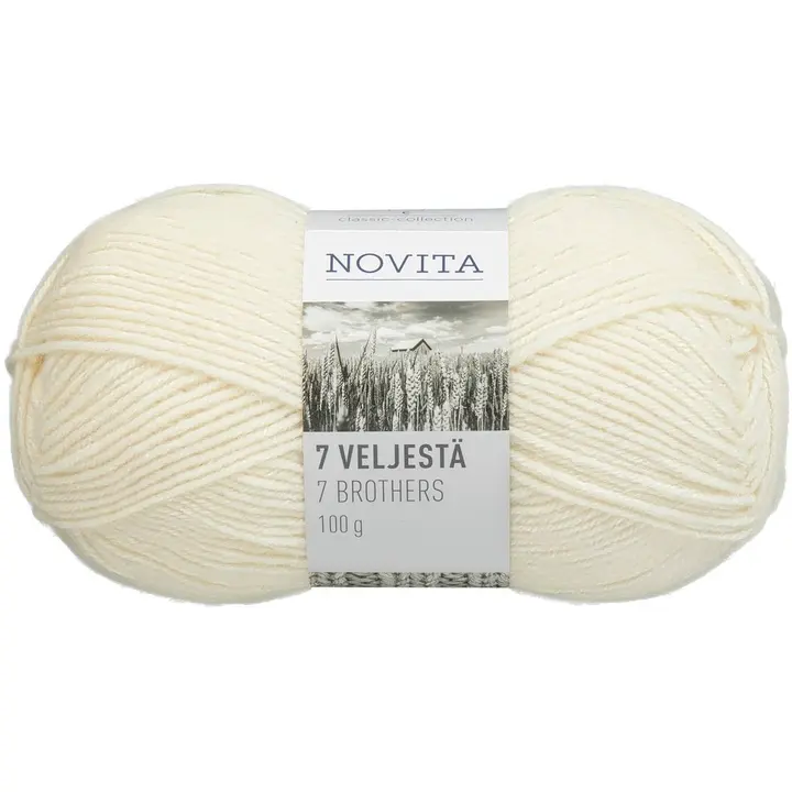 Novita 7 veljestä 100g luonnonvalkoinen 010