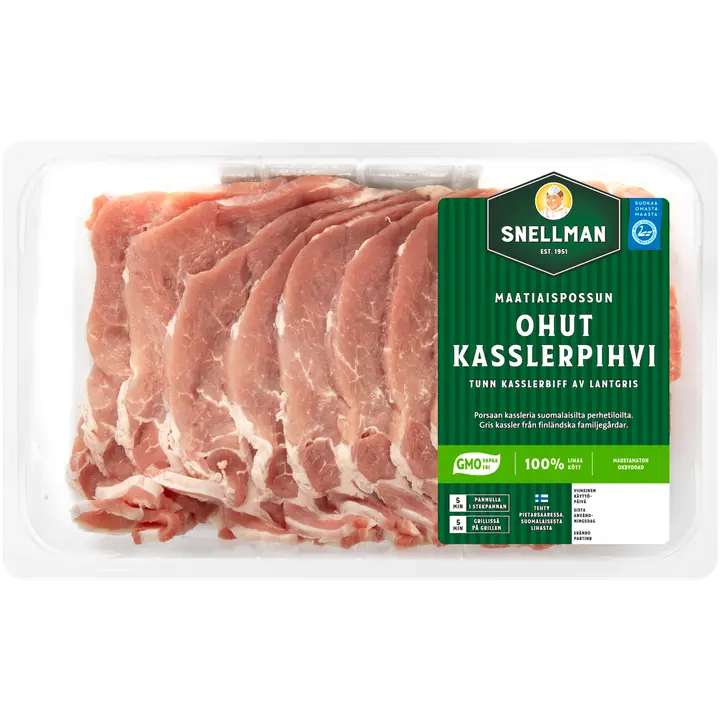 Snellman Maatiaispossun ohut kasslerpihvi 500g
