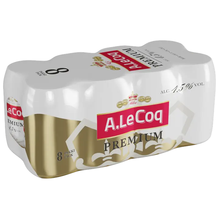 8 x A. Le Coq Premium 4,5% olut 0,33 l tlk kutiste