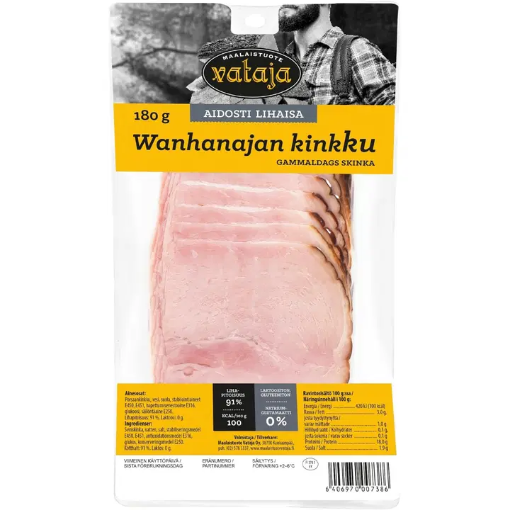 Vataja Wanhanajan kinkku viipaleina 180g