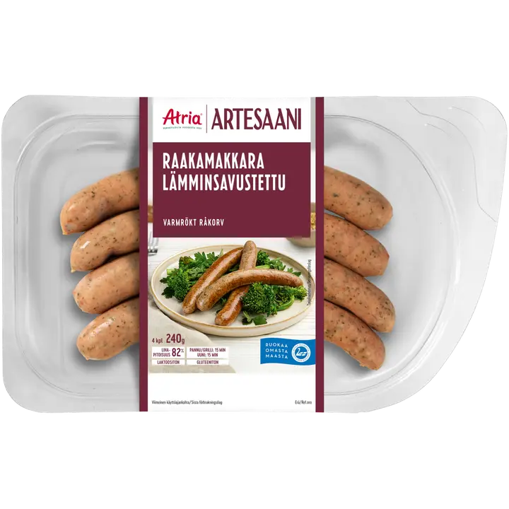 Atria Artesaani Lämminsavustettu Raakamakkara 240g