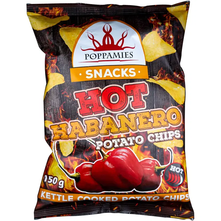 Poppamies Snacks Hot Habanero Potato Chips perunalastut 150g