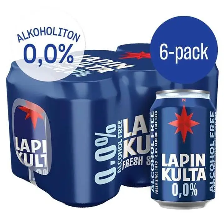 6 x Lapin Kulta alkoholiton olut 0,0% 0,33 l