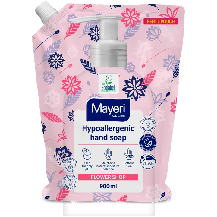 Mayeri vedelseebi täitepakk Flower Shop hüpoallergeenne 900ml