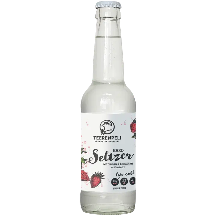 Teerenpeli Mansikka-Basilika Hard Seltzer 4,5% 0,33l long neck kertalasipullo