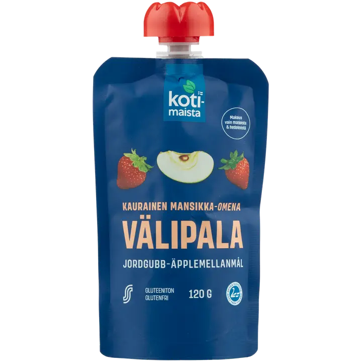 Kotimaista kaurainen mansikka-omena välipala 120 g