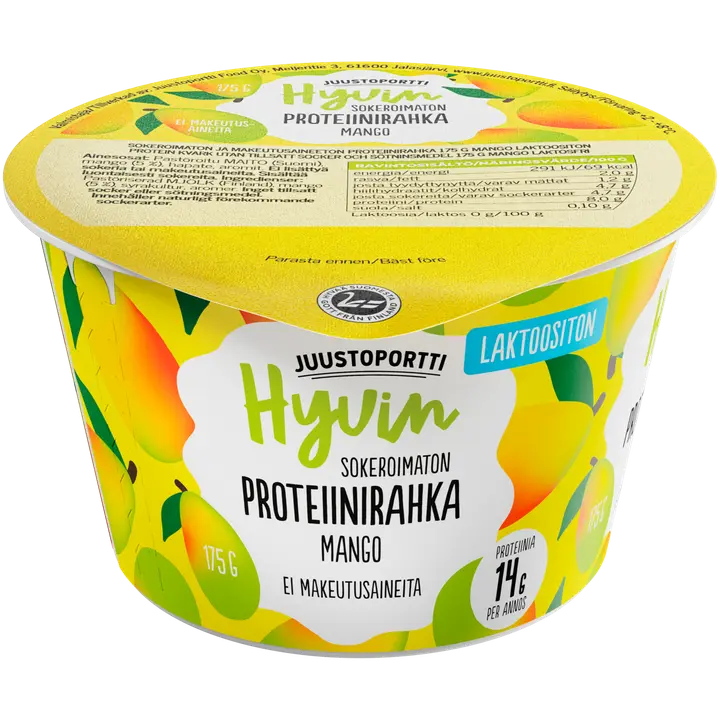 Juustoportti Hyvin proteiinirahka 175 g mango laktoositon