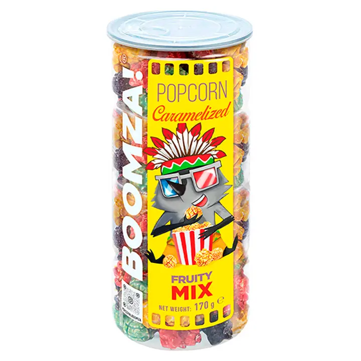 BOOMZA! PUUVILJAMAITSELISE GLAS.POPKORN