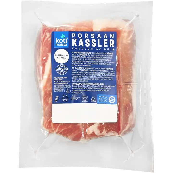 Kotimaista porsaan kassler maustamaton n. 1 kg