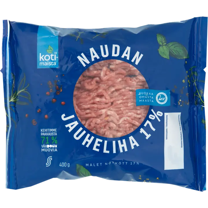 Kotimaista naudan jauheliha 17 % 400 g