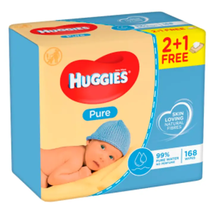 Huggies niisked salvrätikud Pure 3x56tk