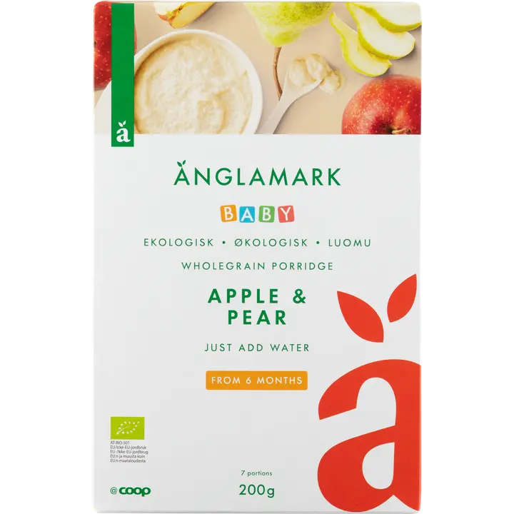 Änglamark puurojauhe omena/päärynä luomu 6 kk 200 g