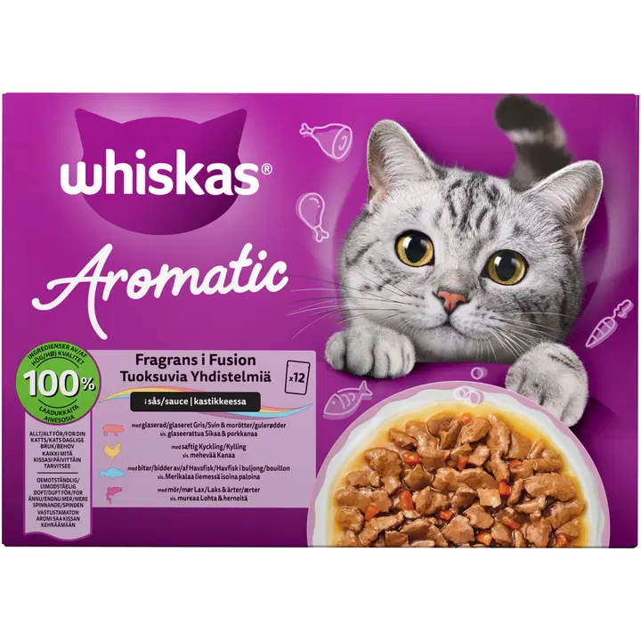 Whiskas 1+ Aroma Fusion kastik. (12 x 85 g)